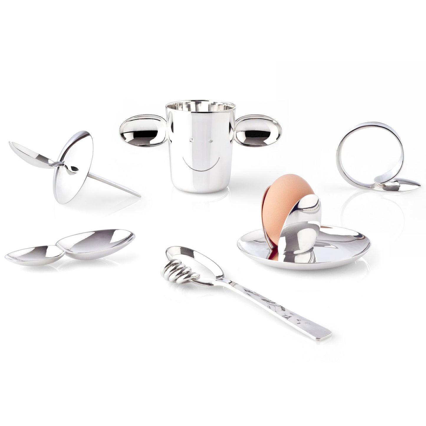 Rond de serviette droit BIENVENUE 5.5 Designers - argent massif